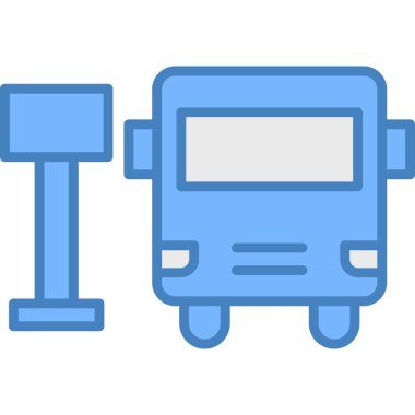 Otobüs. Web simgesi basit illüstrasyon