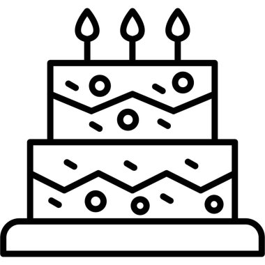 Doğum günü pastası. Basit vektör illüstrasyonu
