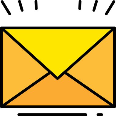 İleti simgesi ve vektör illüstrasyonu beyaz arkaplanda izole edildi