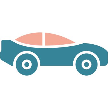 araba düz simgesi, vektör illüstrasyonu