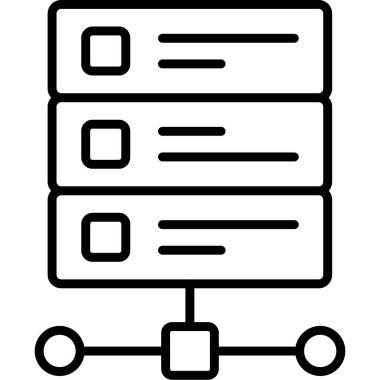 veri veritabanı sunucu simgesi, vektör illüstrasyonu