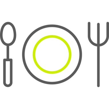 çatal, kaşık ve kaşık ikonu vektör çizimi