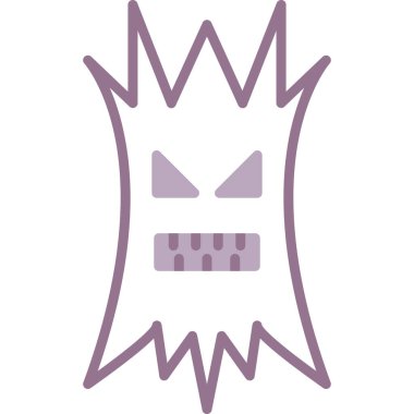 Korkunç canavar ikonu. Beyaz arkaplanda izole edilmiş web tasarımı için korkunç canavar vektör simgesi