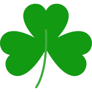 Şanslı yonca ikonu. Beyaz arkaplanda izole edilmiş yonca vektör simgesinin düz çizimi