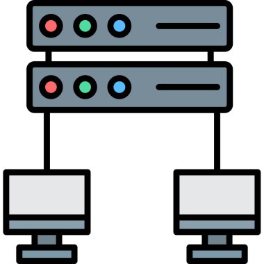 Veri Merkezi. Vektör illüstrasyonu.
