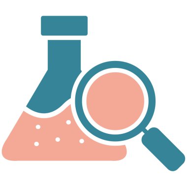 Test tüpü simgesiyle büyüteç.