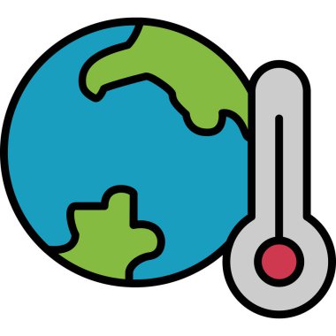 küresel ekoloji ikonu vektör illüstrasyonu