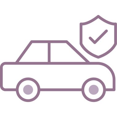 Araba sigortası. Web simgesi basit illüstrasyon