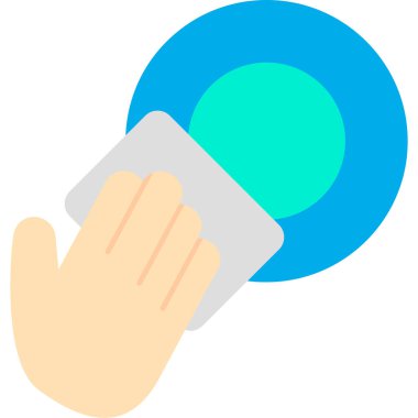 Cep telefonu simgesine sahip el, basit vektör illüstrasyonu