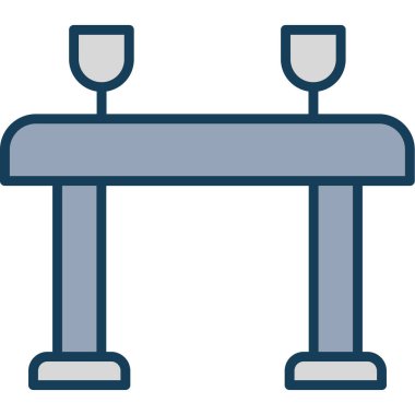 Akşam yemeği ikonu, ana hatlarıyla dolu.