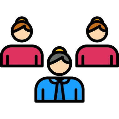 Farklı renkli simgeleri olan insanlar, farklı kişinin vektör simgesi