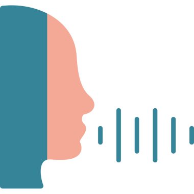 Ses dalgası simgesi olan insan kafası silueti