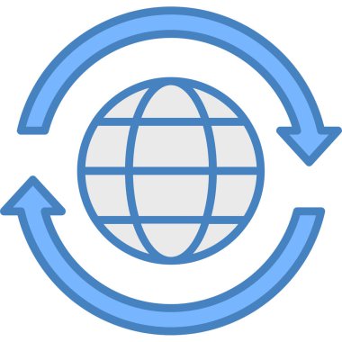 küresel iş simgesi. Renk doldurma tasarımı ile düzenlenebilir kalın taslak. vektör illüstrasyonu.