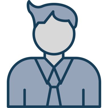 İş adamı Vektör Satırı Simgesi