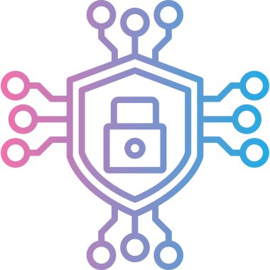 Güvenlik simgesinin vektör illüstrasyonu