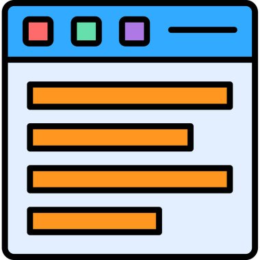 Web tarayıcı arayüzü simgesi, özet biçimi