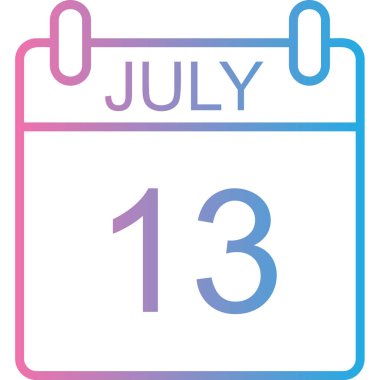 12 Temmuz - Takvim simgesi tek günlük vektör