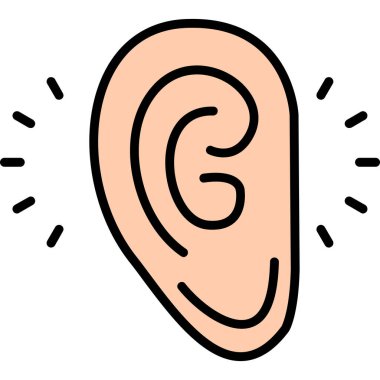 kulak simgesi renk çizgisi vektörü