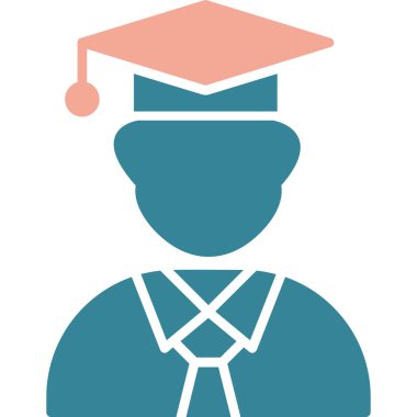 Mezuniyet. Web simgesi vektör illüstrasyonu