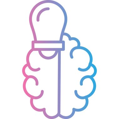 İnsan beyni vektör çizgisi simgesine sahip beyin