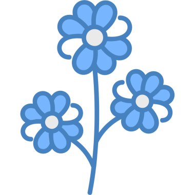 Çiçek ikonu. Web tasarımı için çiçek vektör simgelerinin basit çizimi