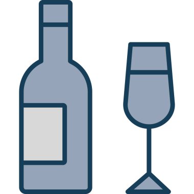 şarap cam ikonu, vektör illüstrasyonu, tasarım