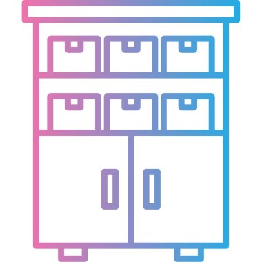 Buzdolabı. Web simgesi basit illüstrasyon