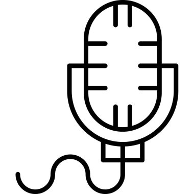 mikrofon simgesi, vektör illüstrasyonu