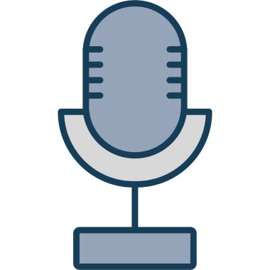 Mikrofon. Web simgesi basit illüstrasyon