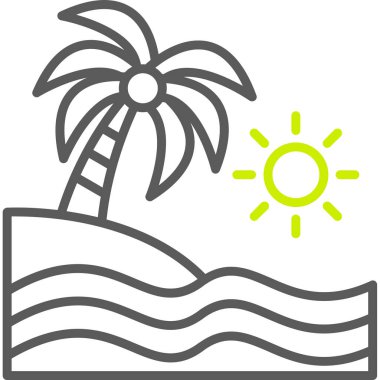 Yaz plajı tatil simgesi taslak tarzında