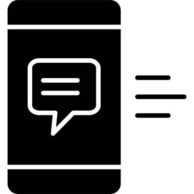 Sohbet ileti simgesi, vektör illüstrasyonu