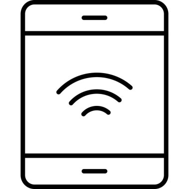 Telefon Wi-Fi vektör simgesi. vektör arkaplanda izole edilmiş akıllı telefon doğrusal vektör simgesi.