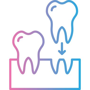 diş simgesi vektör illüstrasyonu