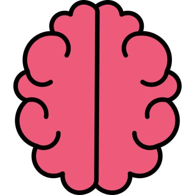 Beyin. Web simgesi basit illüstrasyon