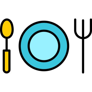 Çatal bıçak ikonu vektör illüstrasyonu