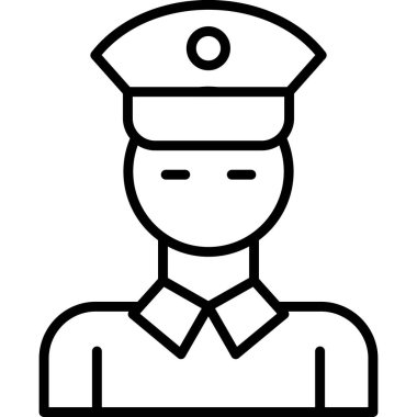 Asker. Web simgesi basit illüstrasyon