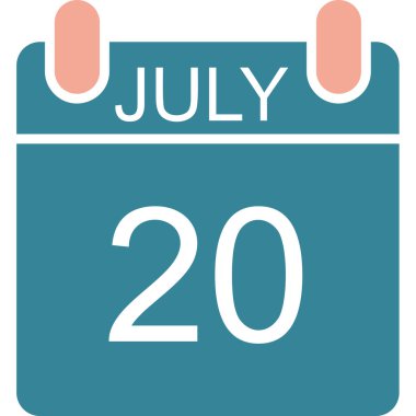 Temmuz 20 - takvim - vektör simgesi