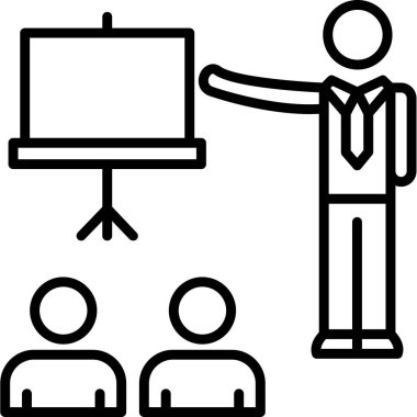 iş görüşmesi sunum simgesi ana hat biçiminde