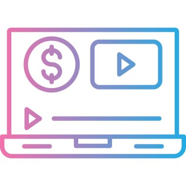 çevrimiçi bankacılık ve para vektör çizgisi simgesi tasarımı.