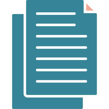 dosya belgesi düz simge vektör çizimi