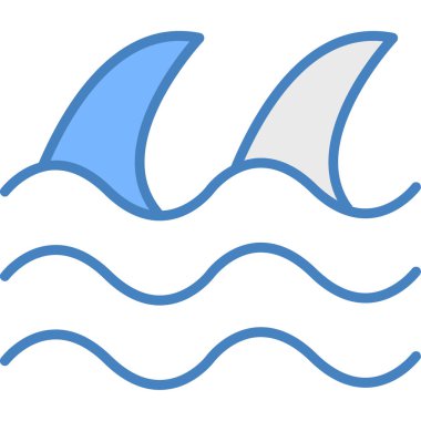 Okyanus ve deniz çizgisi simgesi, dalgalar ve dalgalar