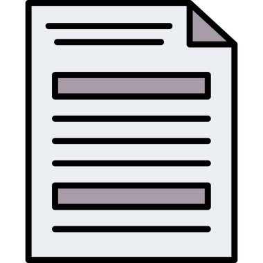 Kağıt yaprak ikonu. Kağıt sayfa vektör simgesi rengi düz izole