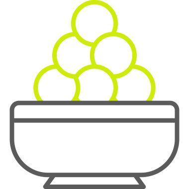 Çorba ikonu ana hatları vektörü. yemek kasesi