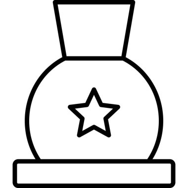 Beyaz arkaplanda izole edilmiş yıldız simgesi ve vektör illüstrasyonu