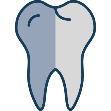 Diş ikonu. Web için basit diş vektörü sembolü çizimi