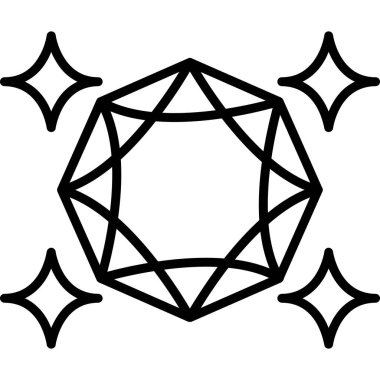 Sihirli kristal simgesi. Beyaz arka plan da izole web tasarımı için anahat sihirli kristal vektör simgesi