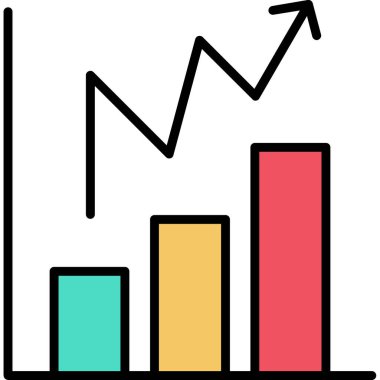grafik çizelgesi simgesi, vektör illüstrasyonu
