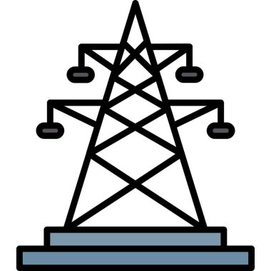 Kule ikonu. Web için kule vektör simgelerinin özet çizimi