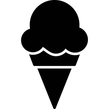Dondurma Kabartma Vektör Simgesi Tasarımı