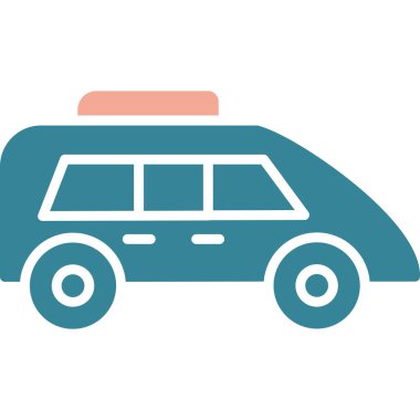 Aile Arabasının Vektör İllüstrasyonu, Basit Simge